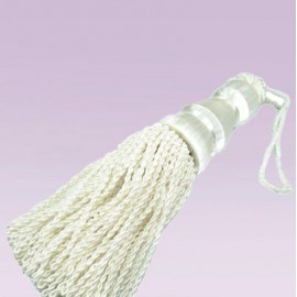 Borla grande lisa blanco