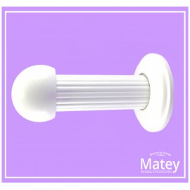 CHAPETON BOLA EN MADERA COLOR BLANCO.