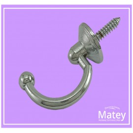 CHAPETON DE GANCHO BOLITA COLOR CROMADO...