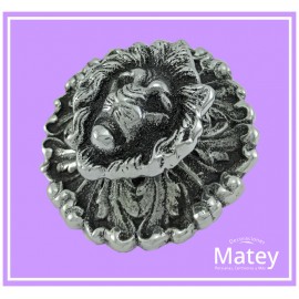 CHAPETON LEON EN ALUMINIO PULIDO CON...