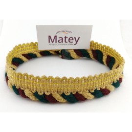 CORDON DECORATIVO CON CEJA COLOR ARENA,...