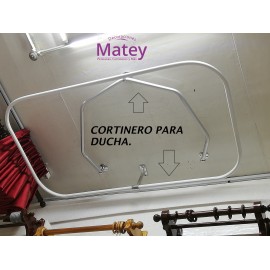 CORTINERO HEXAGONAL PARA DUCHA.