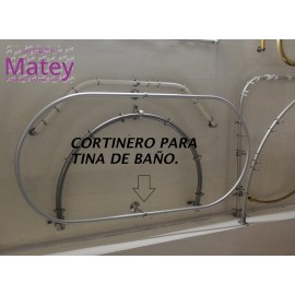 CORTINERO OVALADO PARA TINA DE BAÑO.