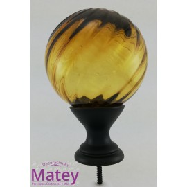 ESFERA GRANDE DE VIDRIO ESPIRAL AMBAR.