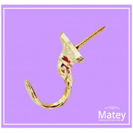 CHAPETÓN DE GANCHO HOJAS COLOR DORADO ZAMACK