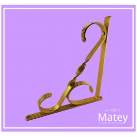 MENSULA ASTRIADA DE ALUMINIO COLOR ORO 15 CM.