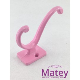 PERCHERO DOBLE BASE CUADRADA COLOR ROSA...