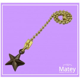 PERILLA ESTRELLA DE PLASTICO COLOR ORO VIEJO