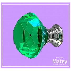 PERILLA DIAMANTE VERDE DM C7000 BASE PLATA