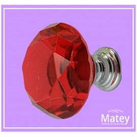 PERILLA DIAMANTE ROJO DM C7000 BASE PLATA