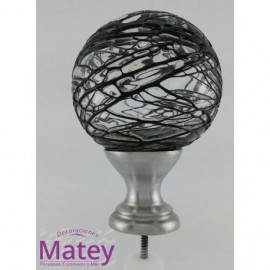 ESFERA GRANDE DE VIDRIO HILO LOCO NEGRO...