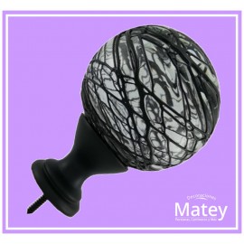 ESFERA GRANDE DE VIDRIO HILO LOCO NEGRO...