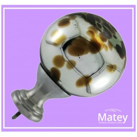 ESFERA GRANDE DE VIDRIO MOTEADA CAFÉ ESPEJO