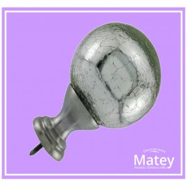 ESFERA GRANDE DE VIDRIO CRAQUELADO ESPEJO