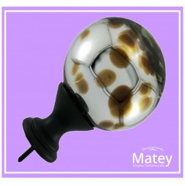 ESFERA GRANDE DE VIDRIO MOTEADA CAFÉ ESPEJO