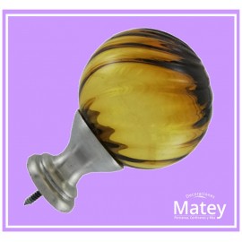 ESFERA GRANDE DE VIDRIO ESPIRAL AMBAR