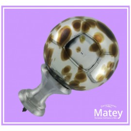 ESFERA CHICA DE VIDRIO MOTEADA CAFÉ ESPEJO