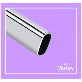 TUBO OVALADO DE METAL CROMADO