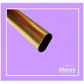 TUBO OVALADO DE METAL DORADO